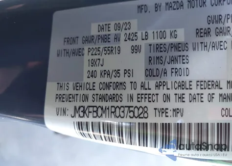 2024 Mazda Cx-5 2.5 S Carbon Edition из США, поврежденный, VIN JM3KFBCM1R0375028